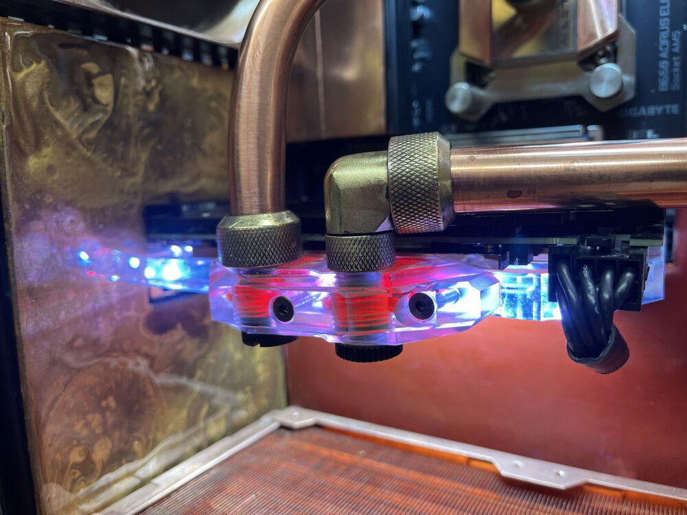 For the fittings, I have more than I care to admit, because I did not know what I was looking for in terms of fit function having never done this before.  Again, tossing my best ideas to the wind, I really did not like any of the colors and many of the fittings were aluminum, anodized with different pressure fitments.   Ultimately, I started my destruction of bits to learn more about the fittings and discovered the OCC uses brass in one line of fittings. A wire wheel and shazam a brass fitting for my copper lines.  

Technical note, all tube ends have to be sanded and a slight angular bevel so that the pipes do not tear the rubber o-rings and they slide in much easier. I also uses a bit of ky jelly to make the engagement between pipe and component. 

I would love to do a review of all the parts I used as there were some clear winners and losers. I purchased everything out of pocket so I can be unbiased in terms of what was shit and what was good.