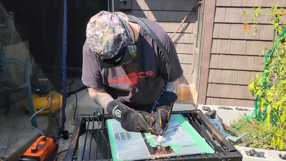 I learned how to use a plasma cutter for this project. That makes three heavy duty tools now.