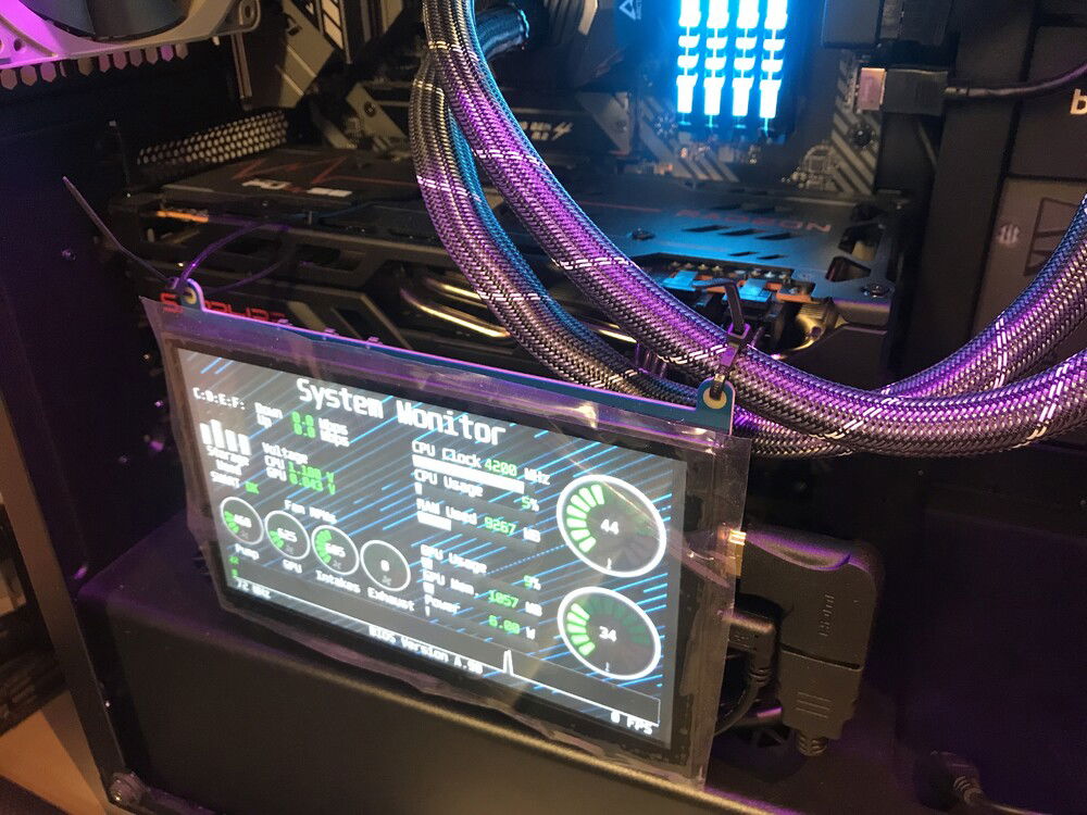 7" lcd display for rPi. because of its height, It had to be installed a bit of ghetto style. I'm not proud of myself