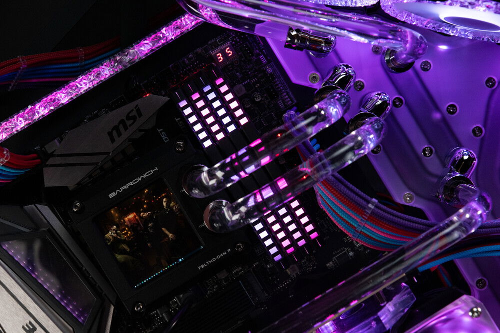 CPU block and tubing