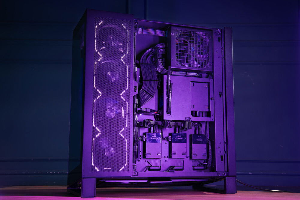 Back side with custom cablework.