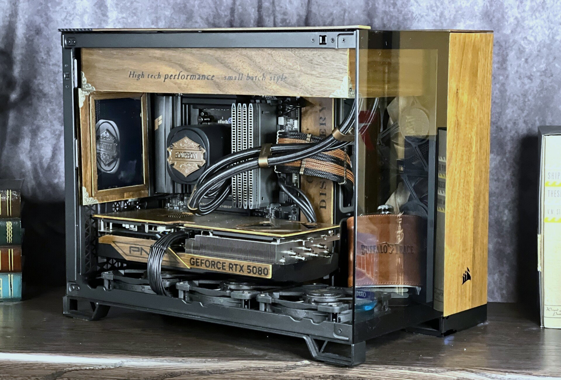 Whiskey lounge-themed build in the Corsair 2500X » builds.gg