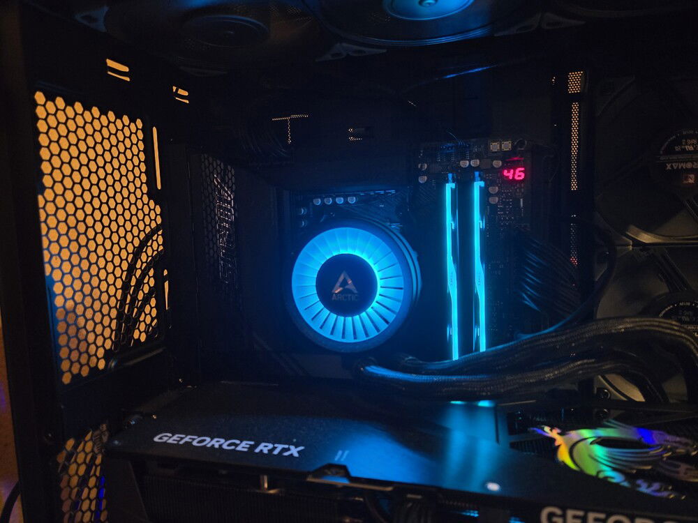 A closer look at the upper part of the motherboard