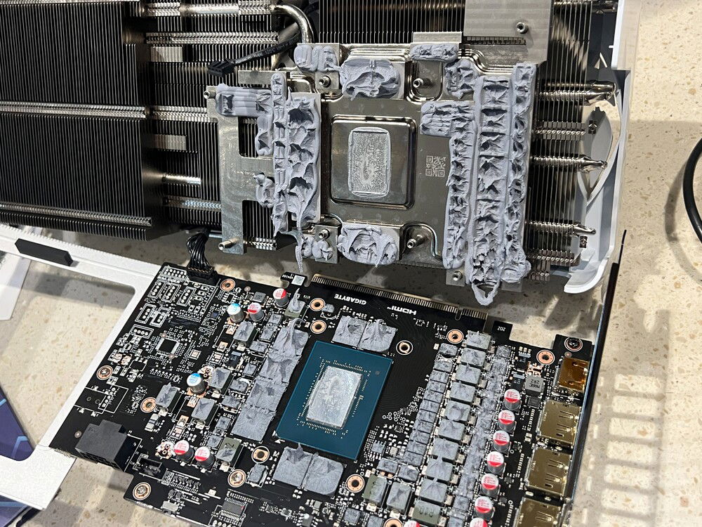 The thermal putty Gigabyte is using this gen. There have been reports of it leaking as it heats up - somehow not surprised.