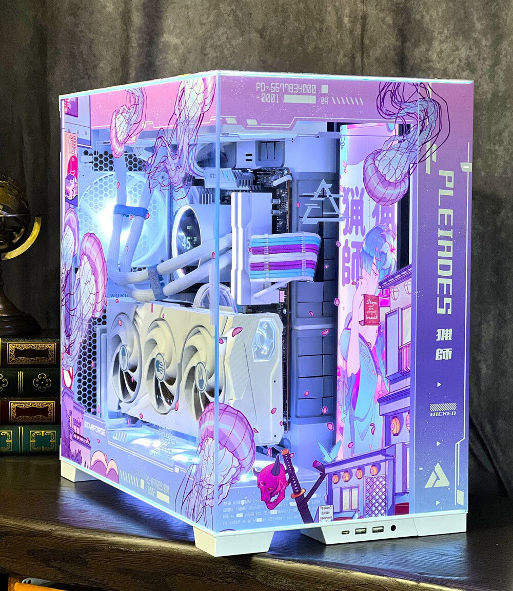 Cables are handmade, sleeved with MDPC-X sleeving. AIO tube clamps were painted to match the build.