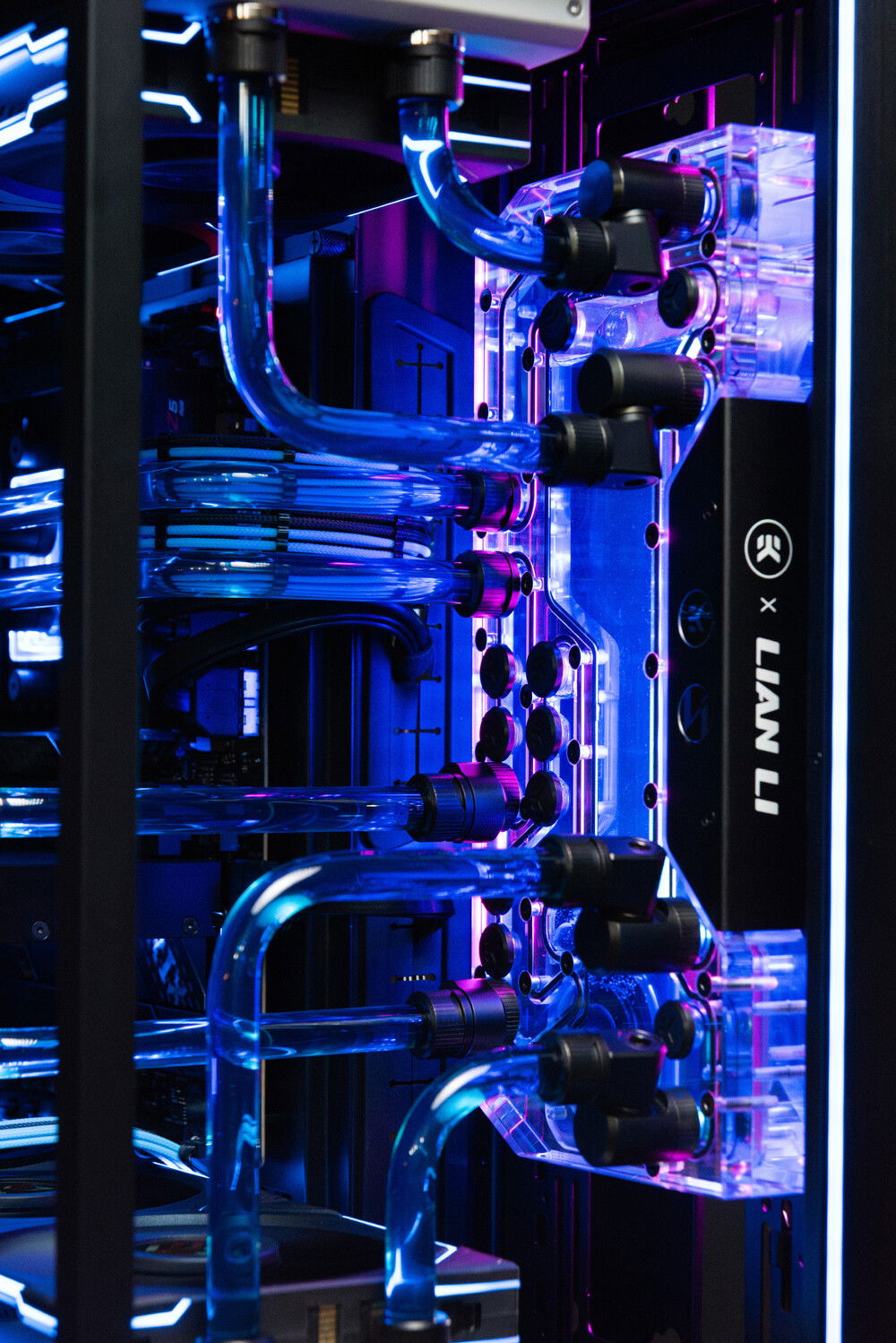 Lots of offset fittings to ensure everything goes in parallel