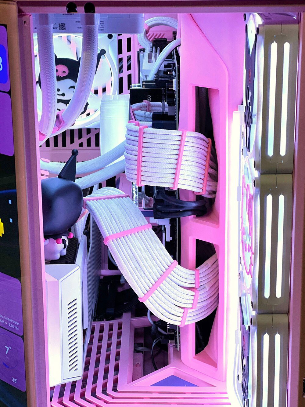 Cables are hand made with MDPC-X sleeving. I painted the cable combs, as well as the AIO tube clamps.