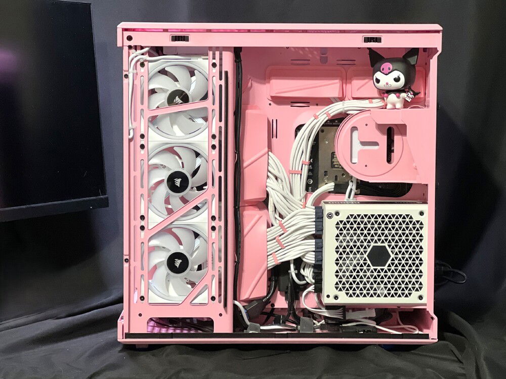 Critiquing my cable management, too.