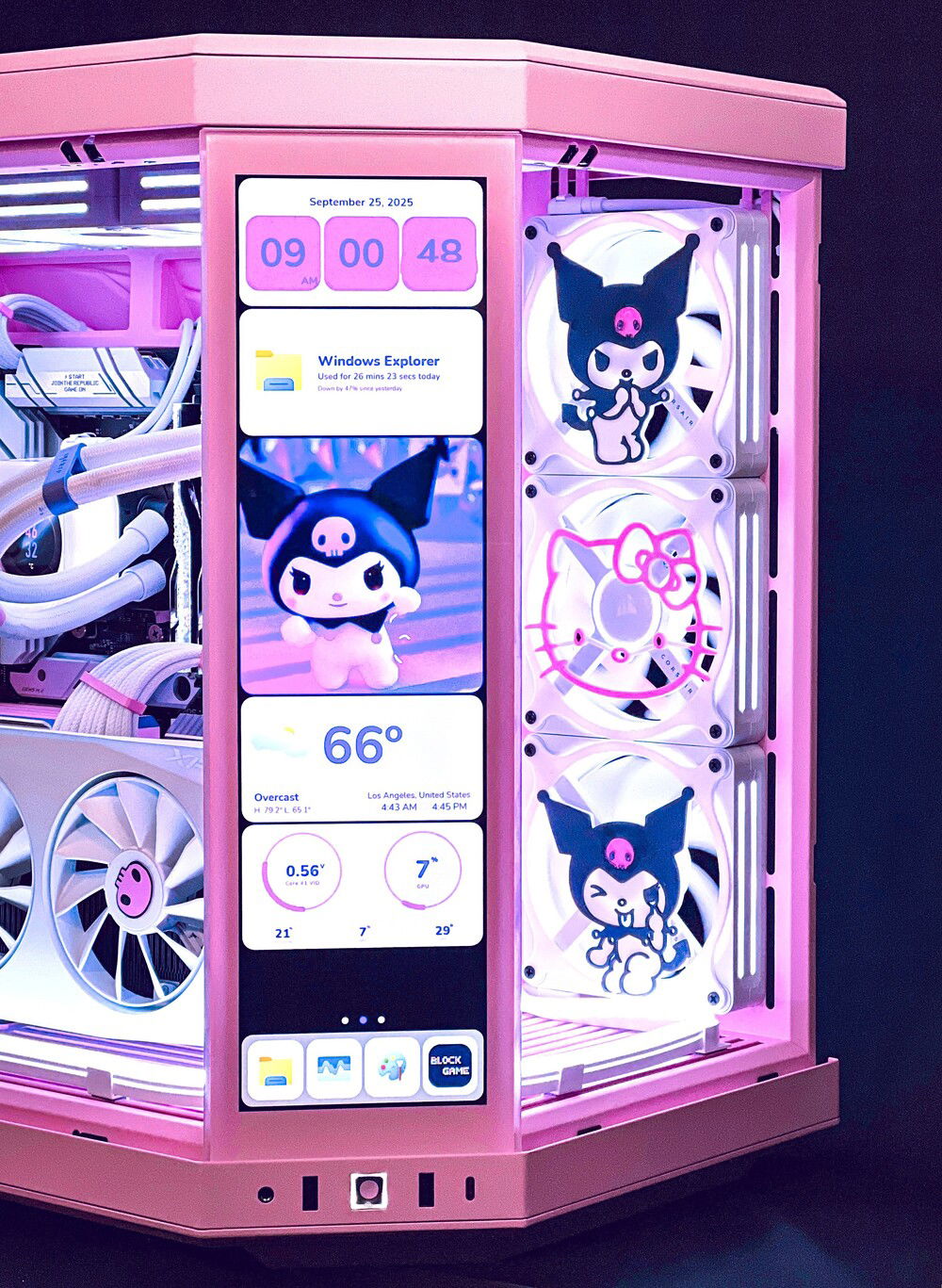 Nexus allows you to display gifs on the screen; I edited this video of her dancing and converted to a gif. To me it was the best part of the build.

Note that it doesn't play the music I added: the song is That's Not My Name by The Ting Tings.