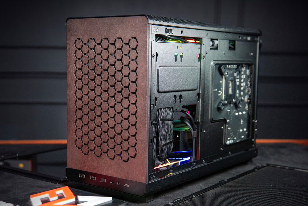 Back side and wooden front