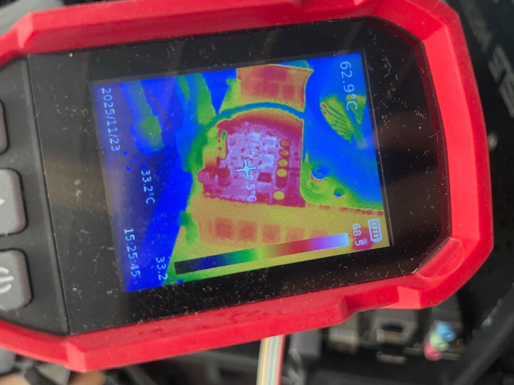 Temperature of the build. CPU and GPU are both aronud 15W.