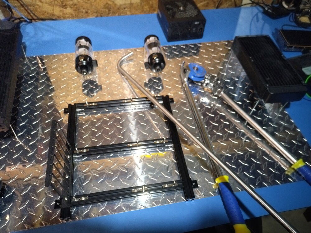 The first steel bend.  I used the manual bender shown in this photo