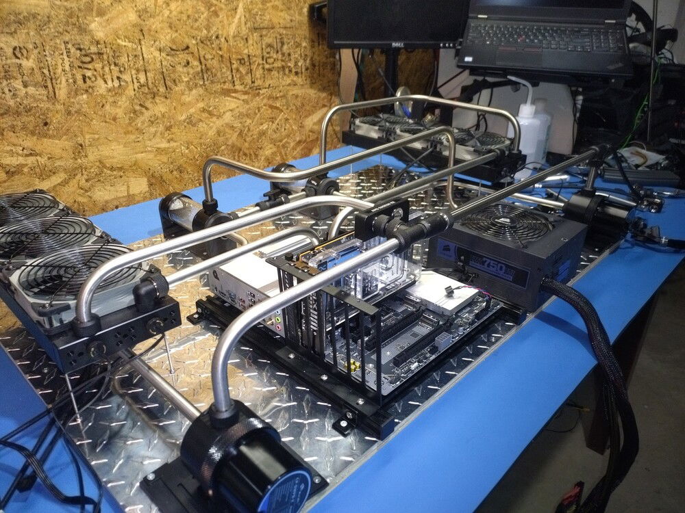 Plumbing complete (or so I thought).  Leak testing