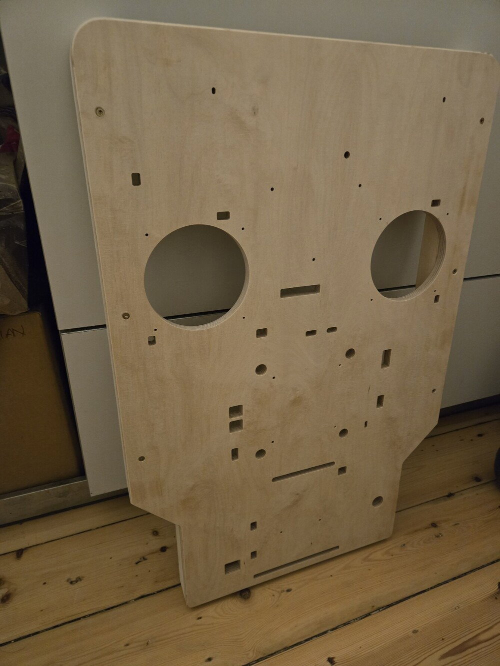 Birch Plywood backplate after CNC.