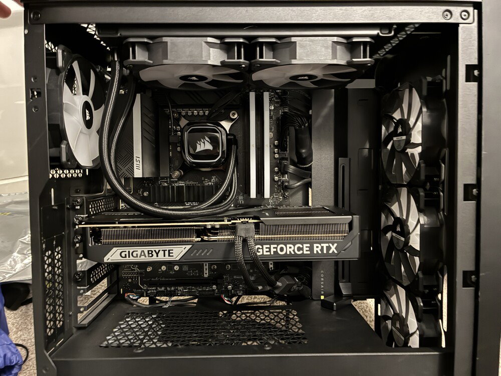 Picture of the PC just after swapping the GPU to the 5070 TI