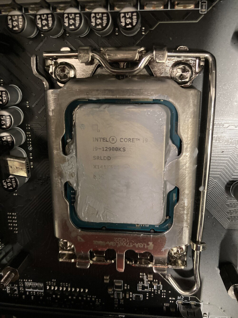 Close-up of the CPU I found