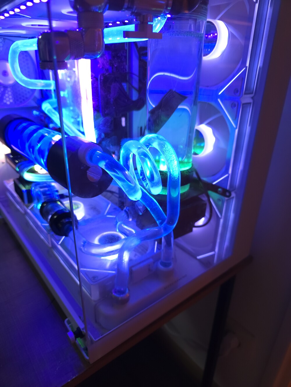 Experimentation with spiral hard tubing layout.