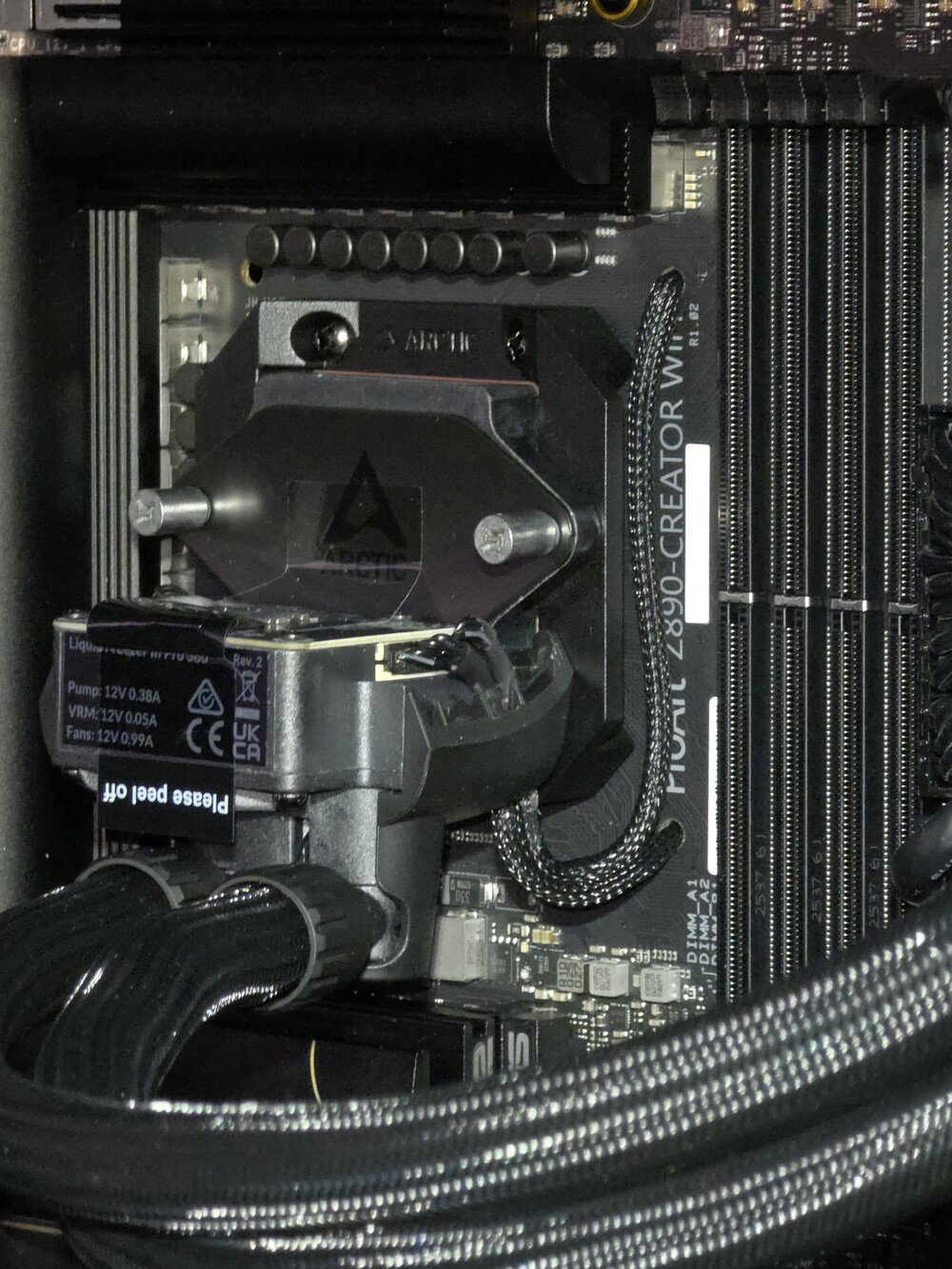 AiO leads routed through mobo