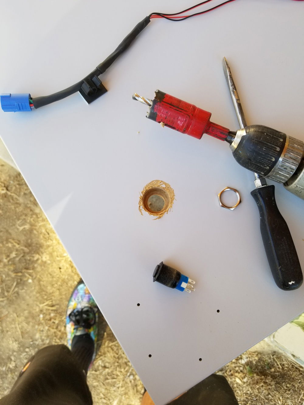 had to drill holes for the keyboard wires, for a cleaner look