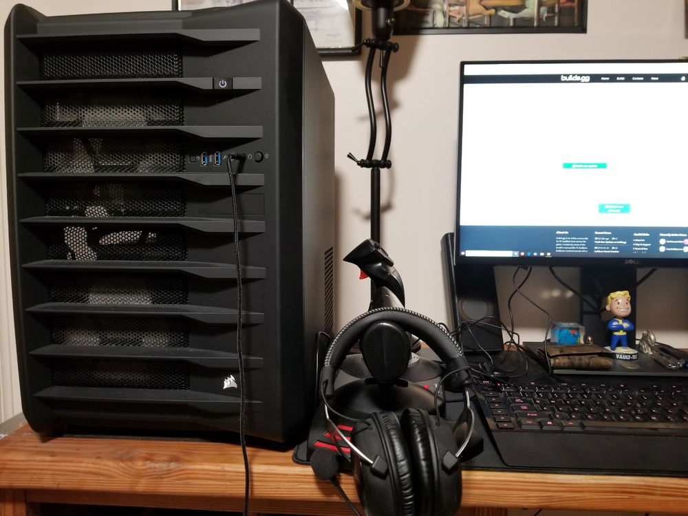 My desk, case, and monitor, and other junk.
