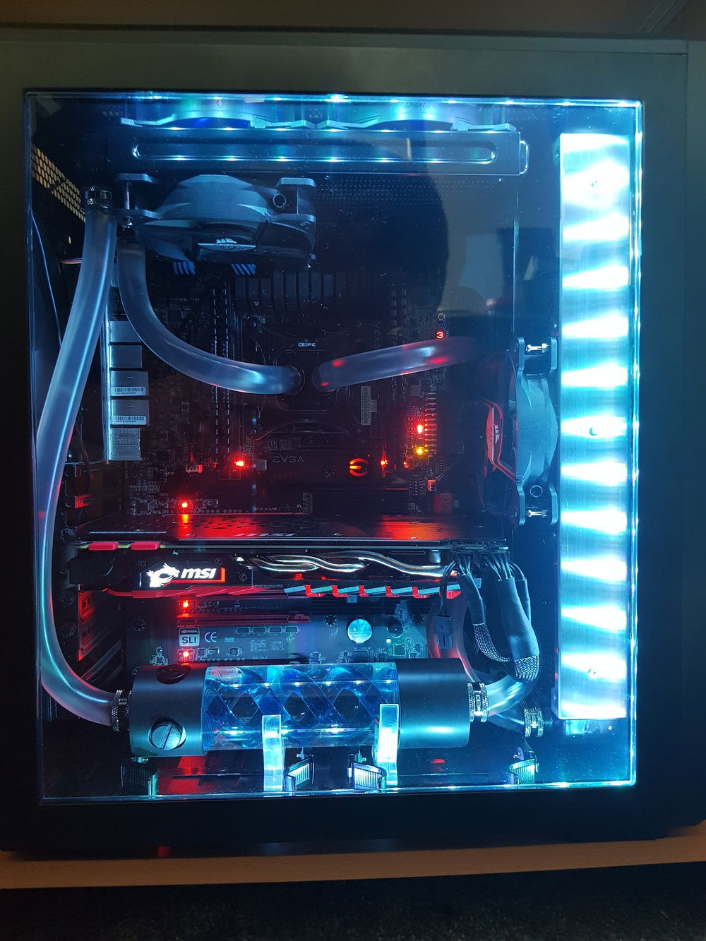 MSI GTX 1080 Gaming X fitted. Also messing about with fan layout.