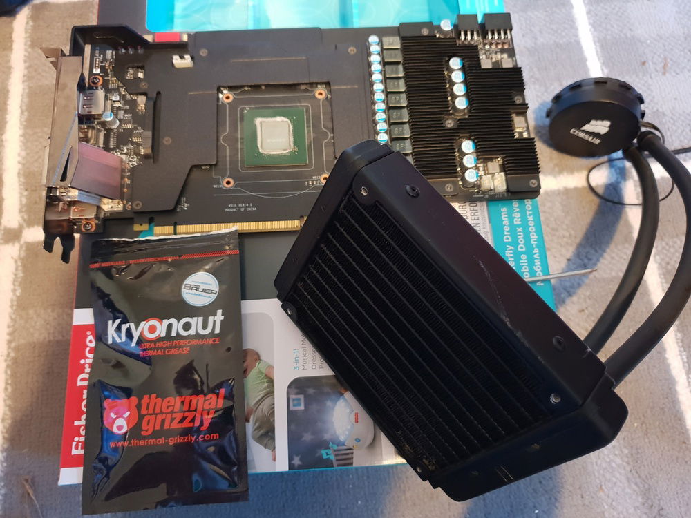 Stripping the 1080 to fit the Kraken G12 and Corsair H55 (it felt so wrong pulling the 1080 to bits!)