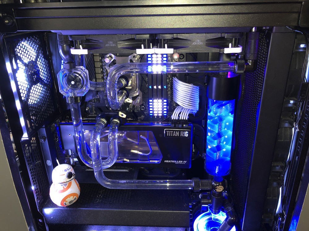 There is a drain valve below the case and a fill port next to the actual power button.