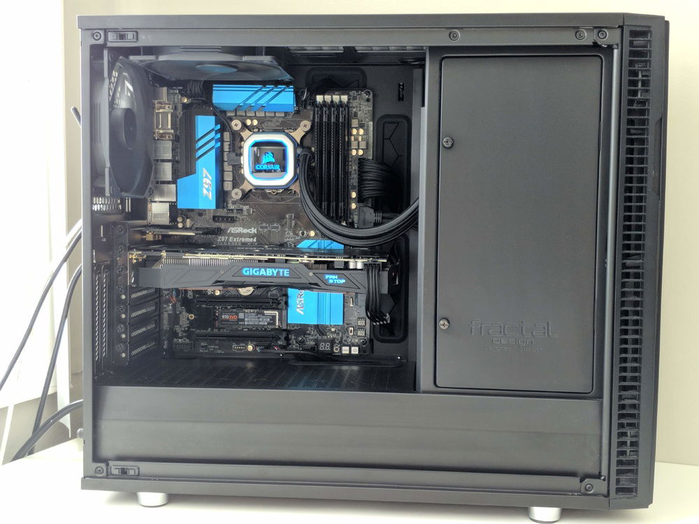 As it sits on my desk. I took off the glass side panel because of glare.