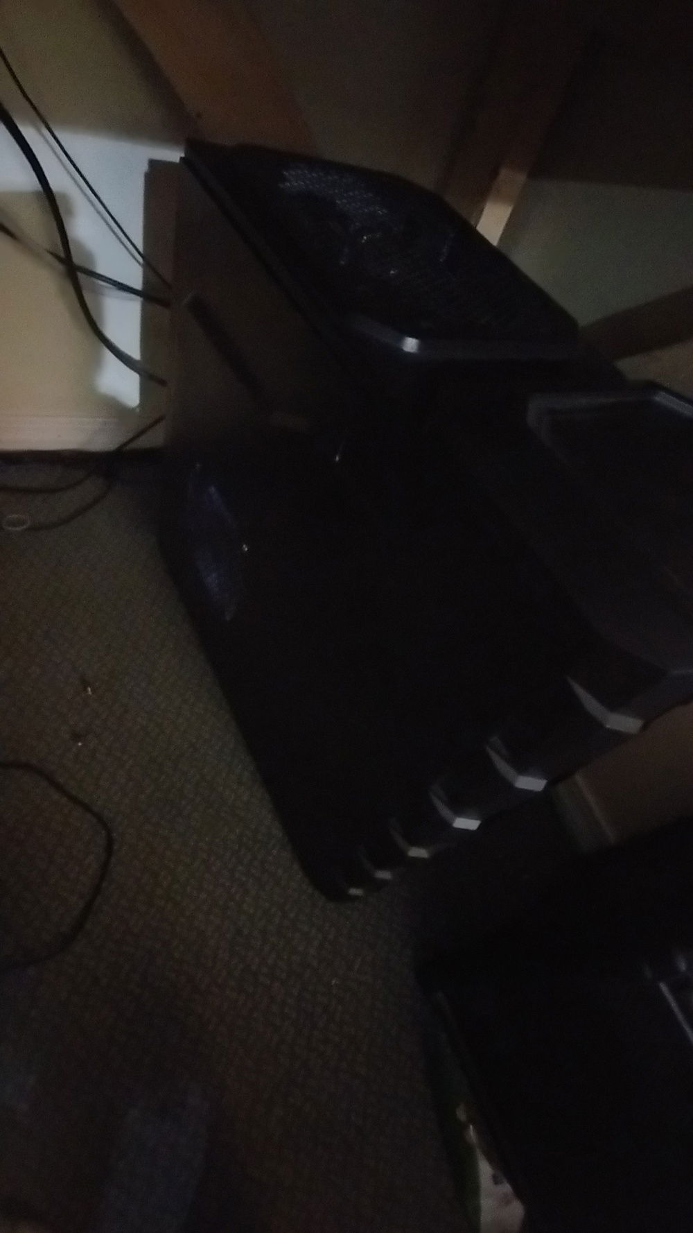 Outside under the desk