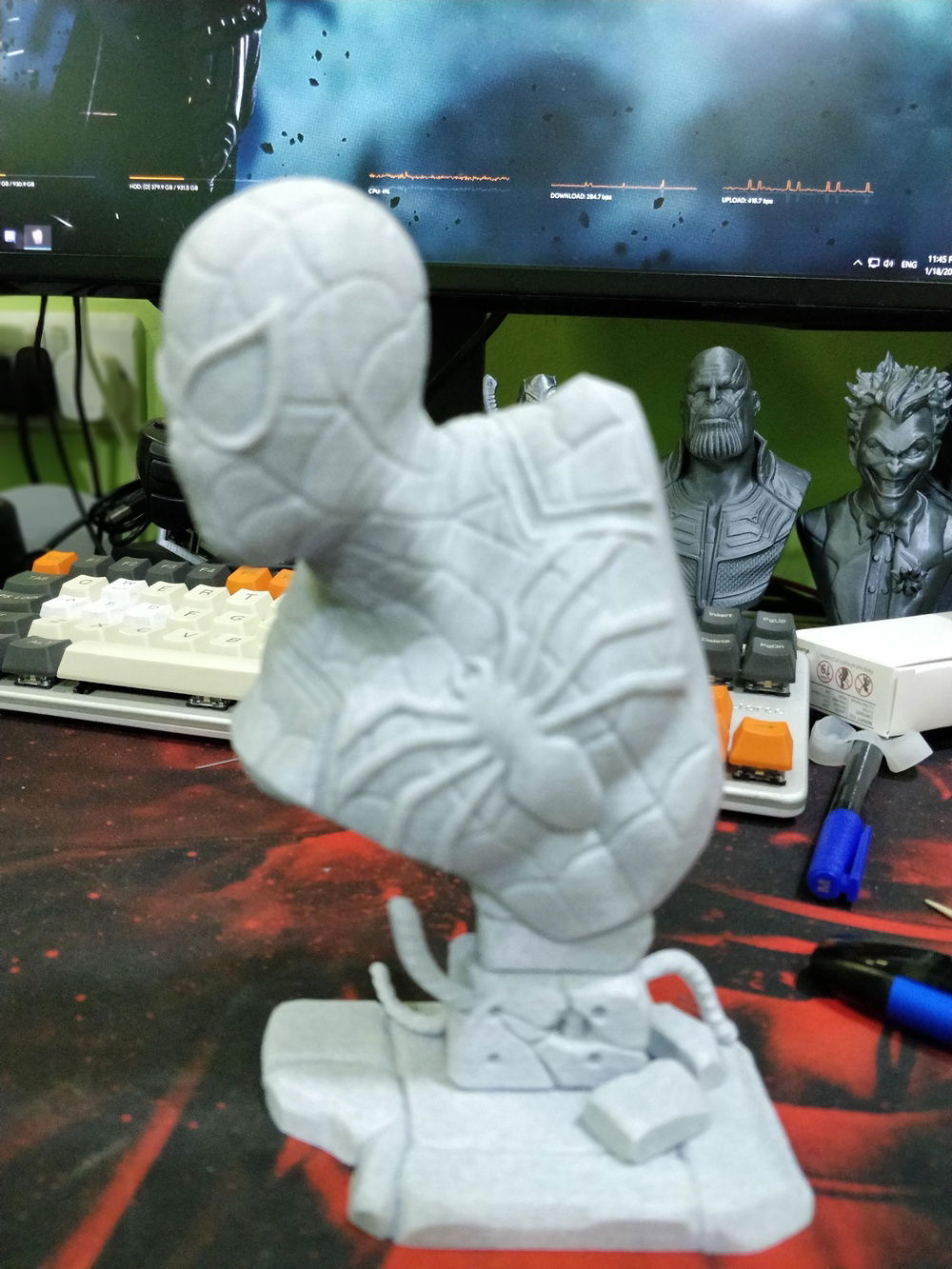 Spiderman bust 3D printed