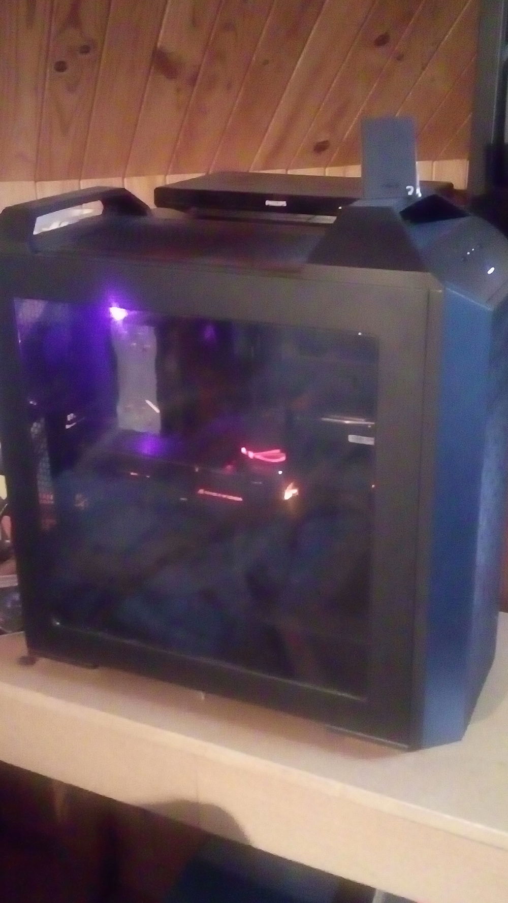 Seen through the side panel