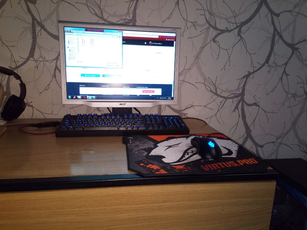 Monitor, keyboard, mouse.