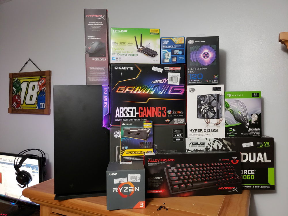 Hardware wall of current and past build