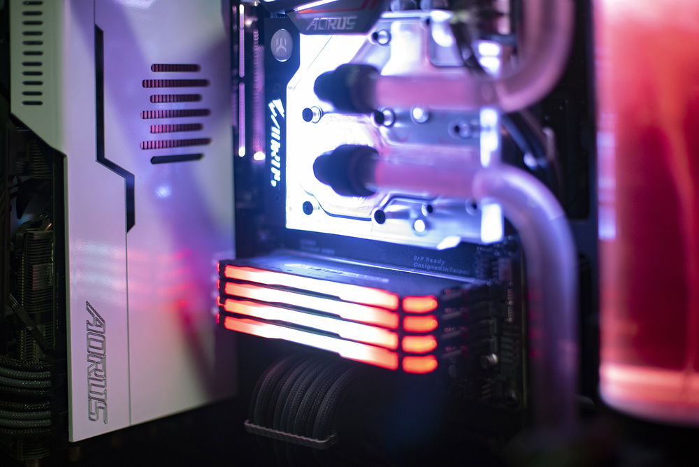 The insides highlighting the custom GPU backplate