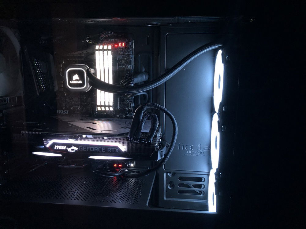 Prior to the CableMod install and PCIe riser to vertically mount the GPU.