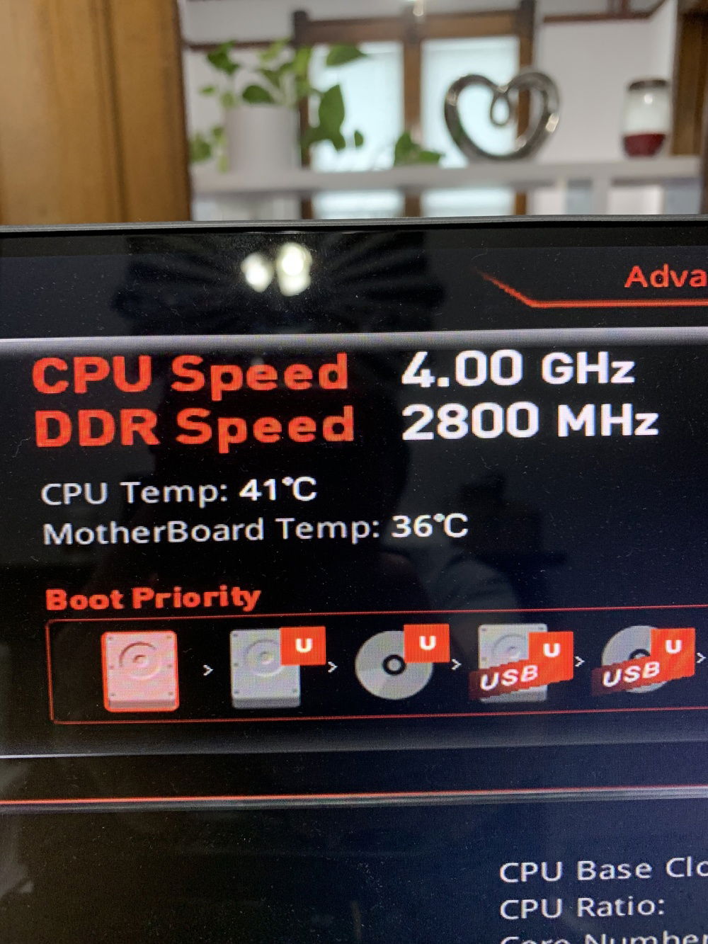 Showing CPU and ram speed