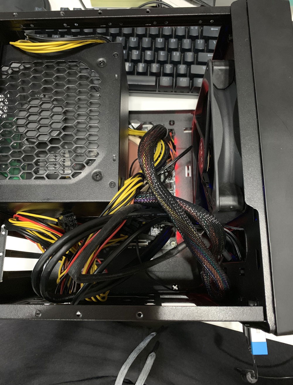 Non modular power supply made it tough to hide the cables