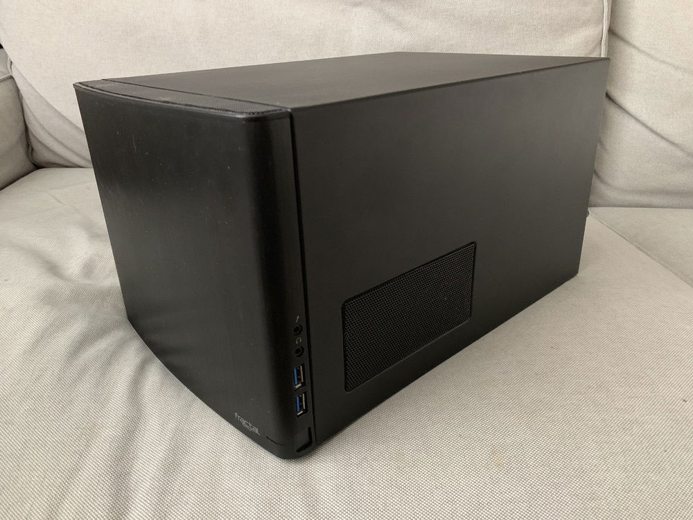 Outside (front, left side and top) of case.
