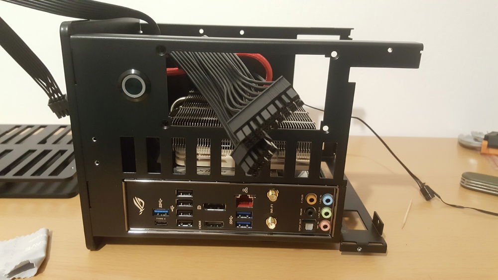 I wanted to get the maximum size CPU cooler for this case, and it ended up being this one with 0mm of space between the heat-sink and PSU. Hoping this won't be too detrimental to thermals.