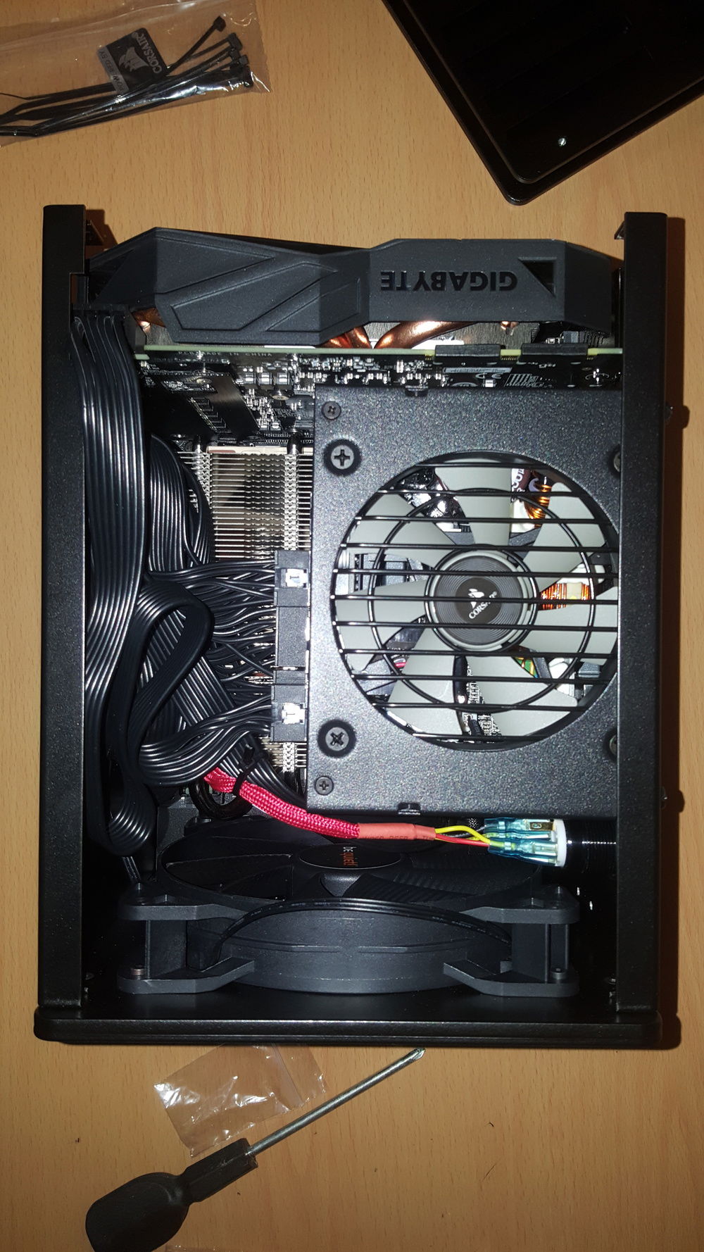 Since the case came with 0 instructions and nothing labelled, I came to the realisation that the 4 screws securing the motherboard to the frame were all of different sizes, 2 long and 2 short. I tried so hard to convince myself it wasn't worth the effort to take everything apart again. But this was my first PC build, and it will be nothing short of perfection! So I went ahead and reassembled the whole damn thing again. Oh well, it was a fantastic learning experience putting this bitch together and it gives me a solid foundation in PC building for the future.