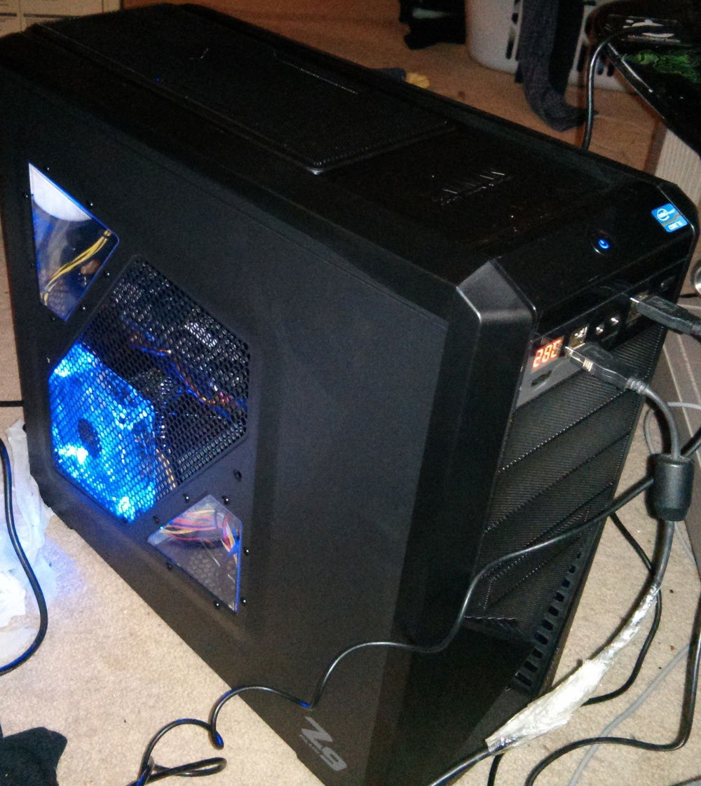 It's alive. Not yet in new home. Laundry in the background.