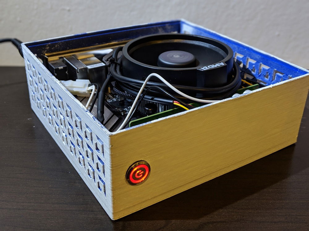 view of computer with components on