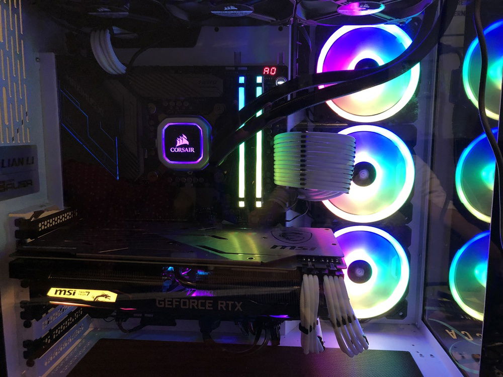 a view into the front of the case
