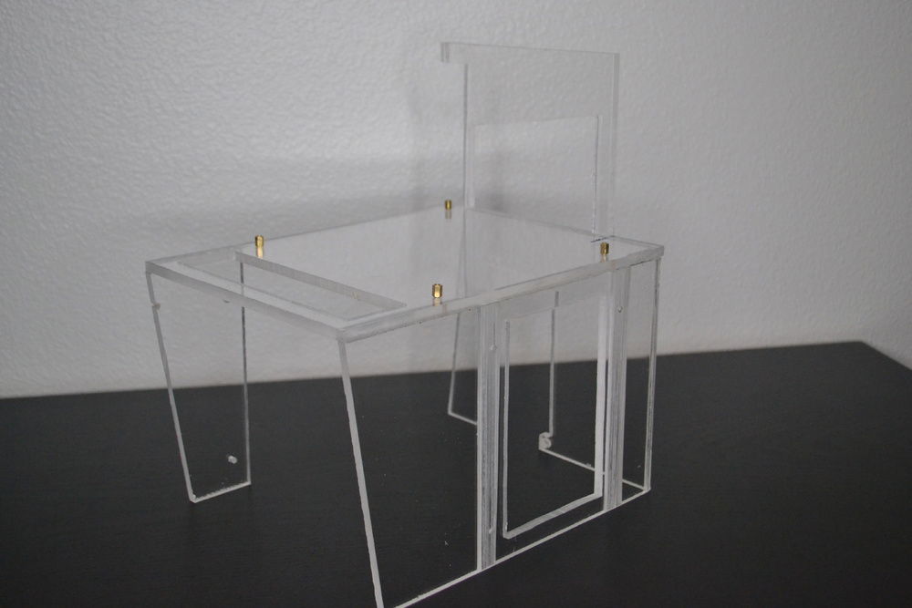 There's a large cutout on the side where the radiator goes so the acrylic doesn't block the airflow.