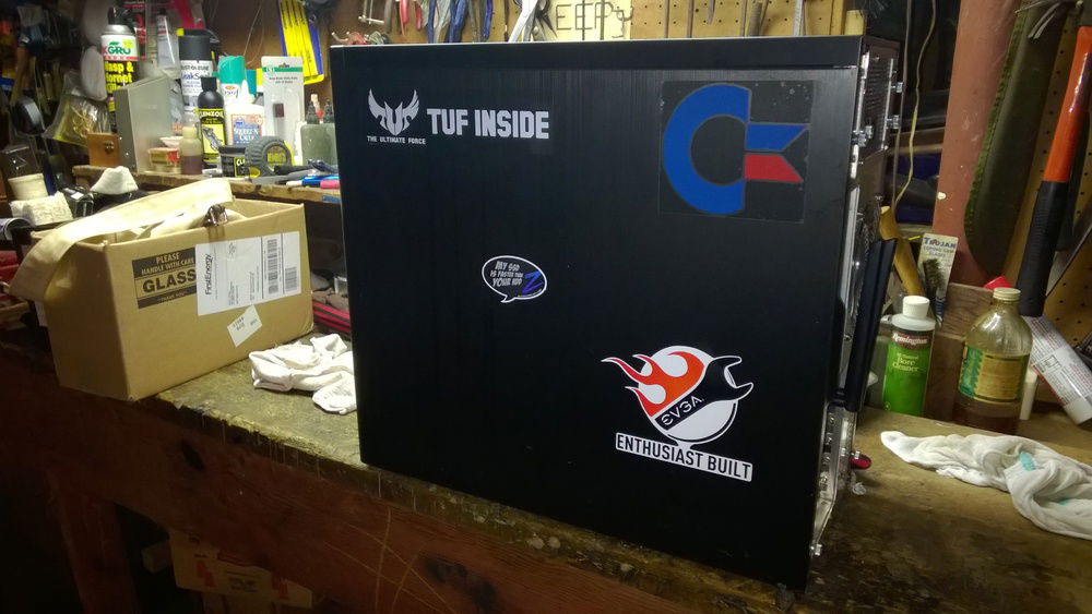 Case with case stickers.