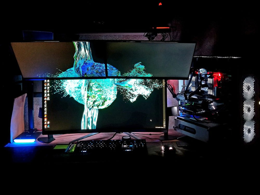 workstation at night