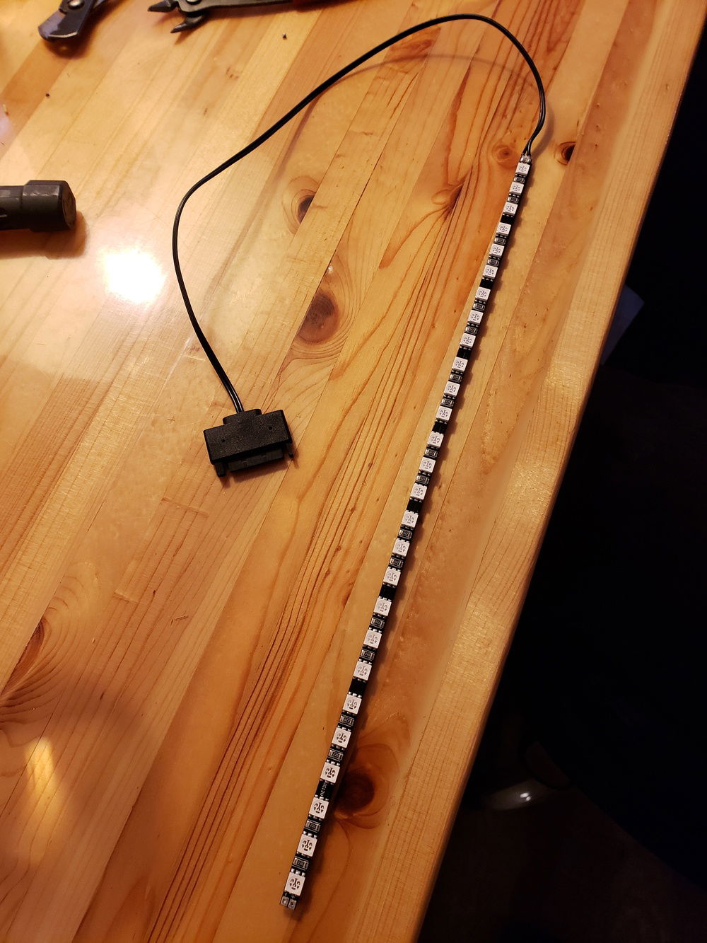 Stock SATA power cable needs to go.