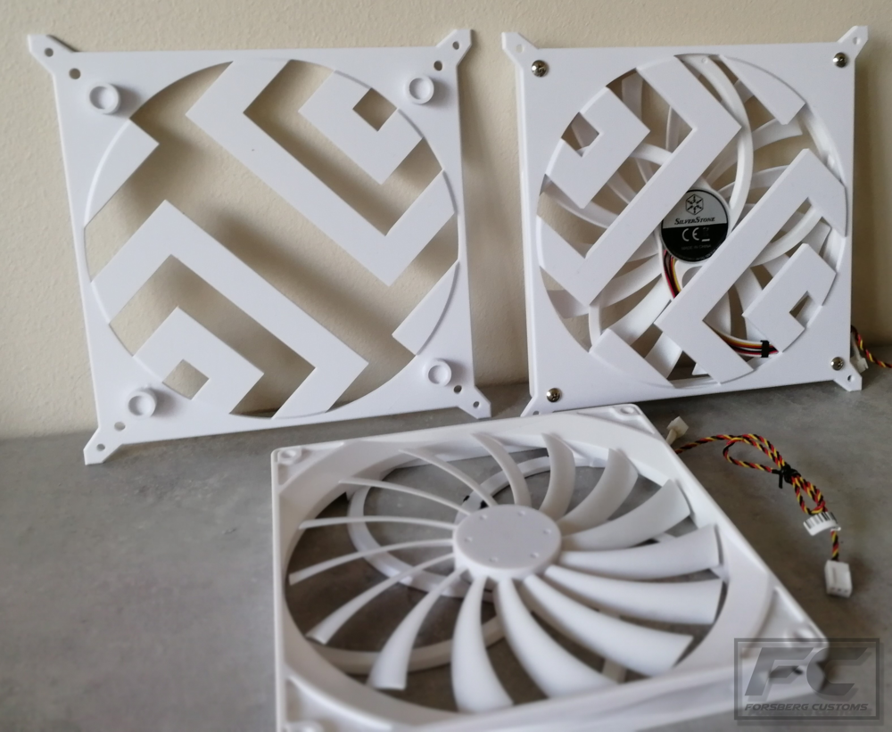 Top and bottom fan grills.