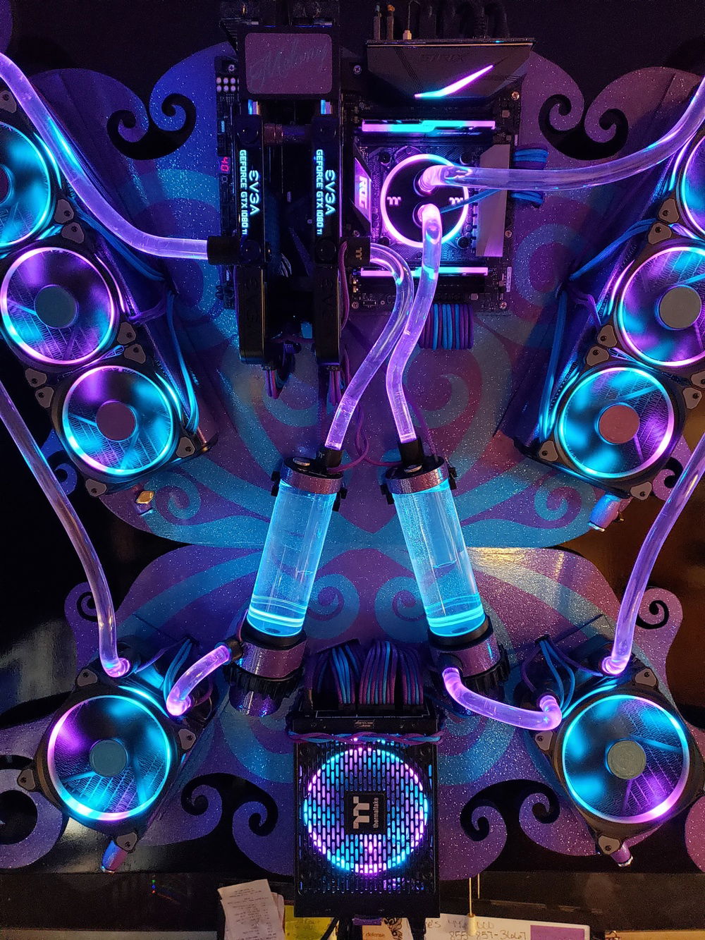 RGB Changes from purple to teal.