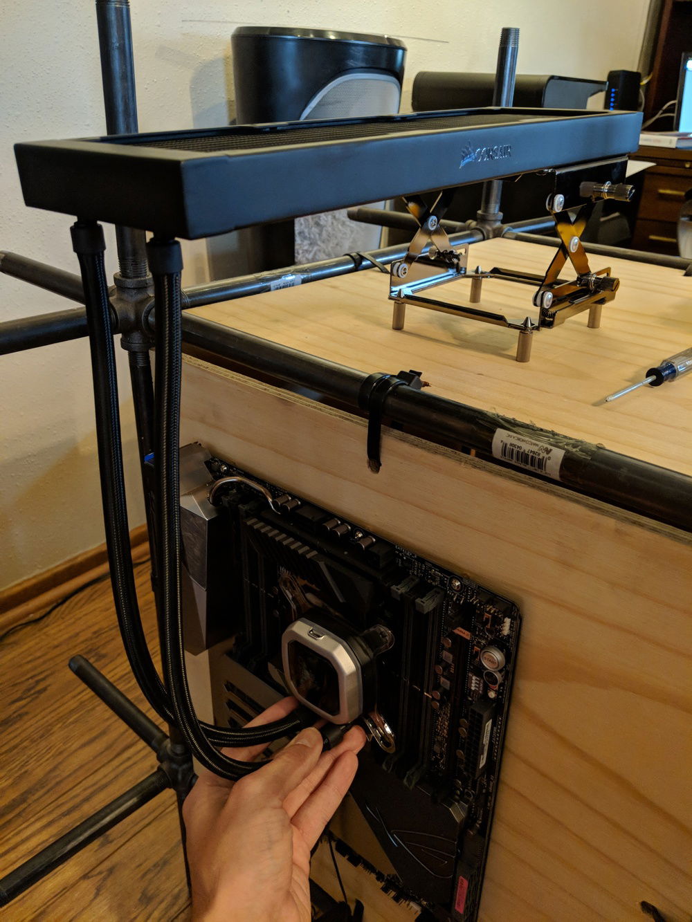 Zip ties holding expensive equipment...hum